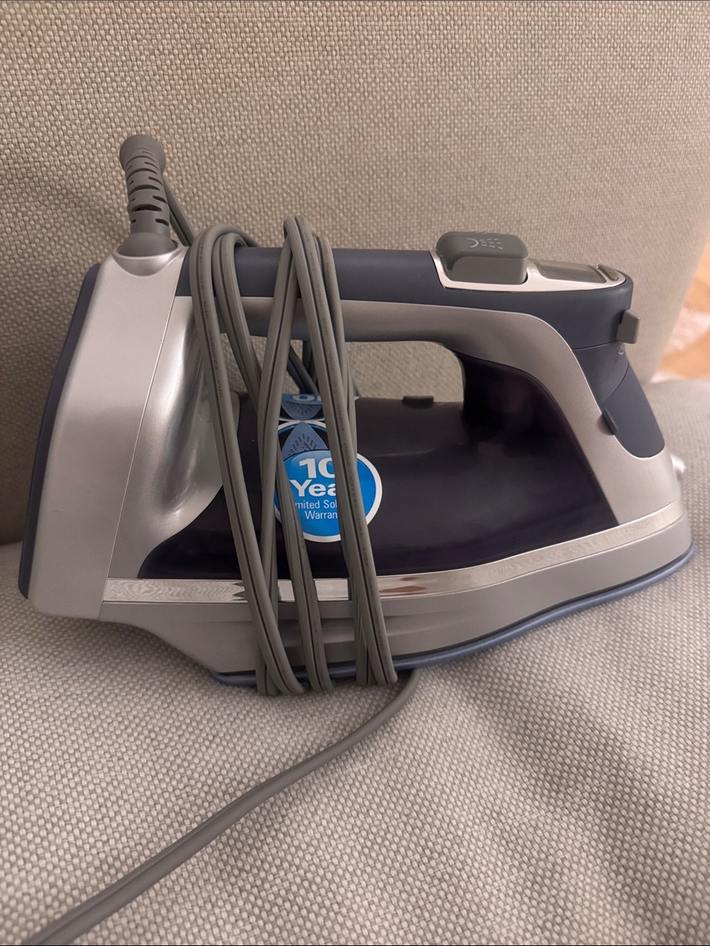 Hamilton Beach Navy and Gray Steam Iron with Silver Accents
